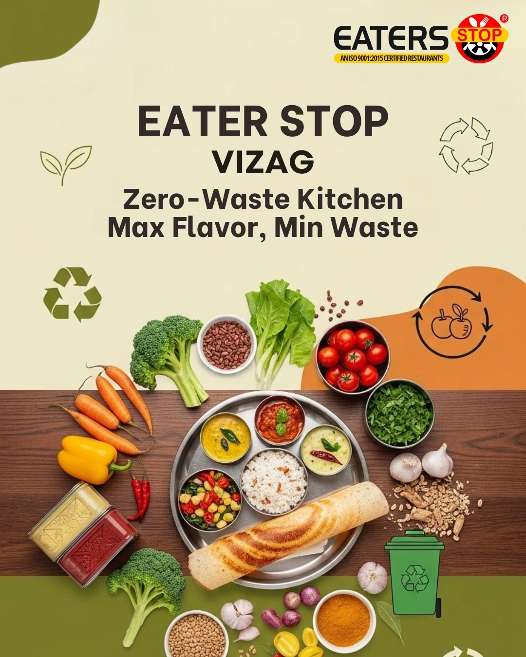 Eco-friendly kitchen with fresh ingredients